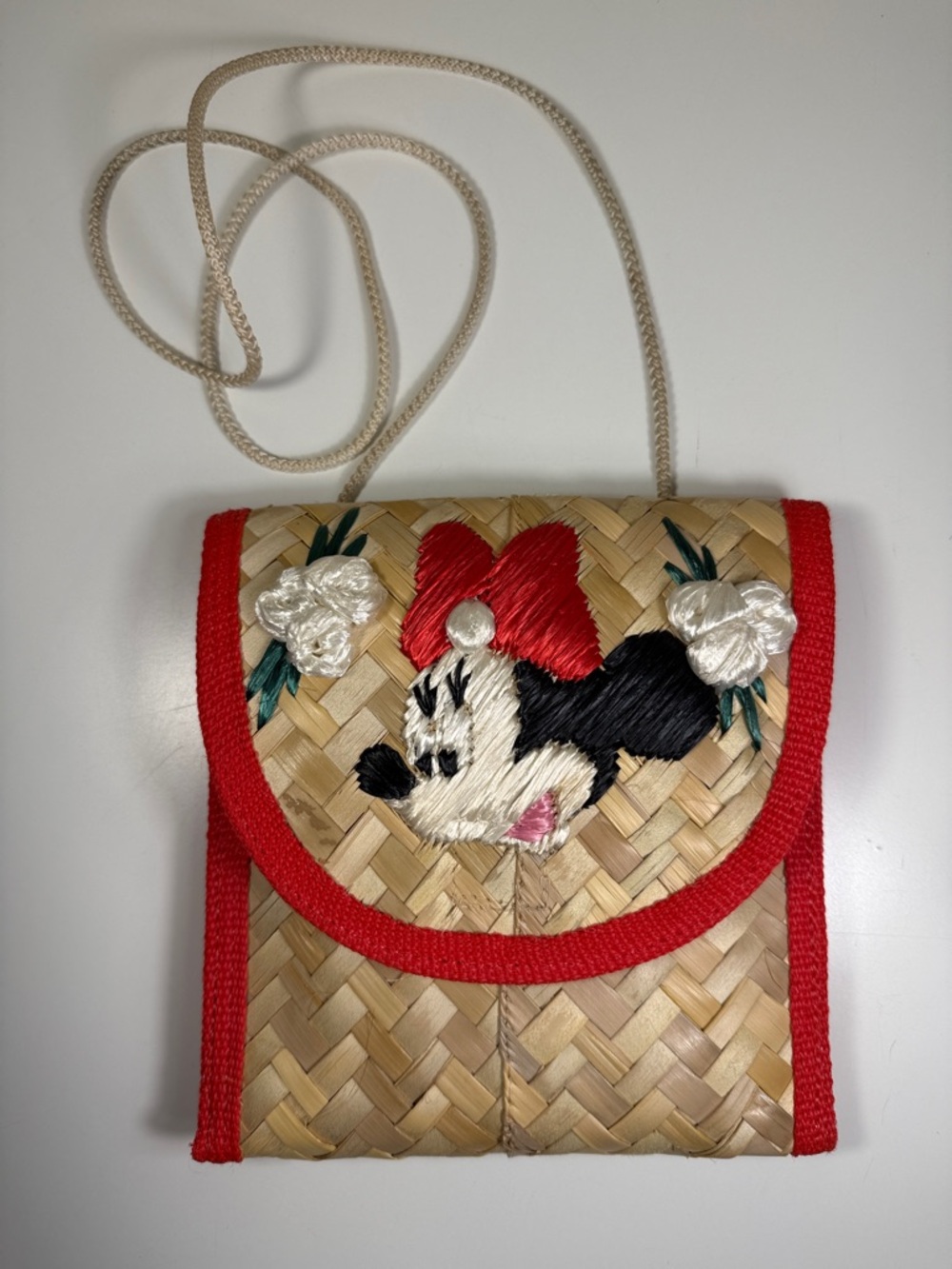 Disney Woven Reed Minnie Mouse Purse Bahamas Tropical Souvenir Cute Vacation Bag - Picture 2 of 14